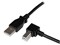 2m USB 2.0 ケーブル タイプA (オス) - タイプB/L型右向き (オス) ブラック USBAB2MR 商品画像1：123market