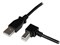 3m USB 2.0 ケーブル タイプA (オス) - タイプB/L型右向き (オス) ブラック USBAB3MR 商品画像1：123market