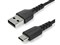 USB-A-USB-C ケーブル/1m/USB 2.0/急速充電・データ転送/アラミド繊維補強/オス・オス/ブラック RUSB2AC1MB 商品画像1：123market