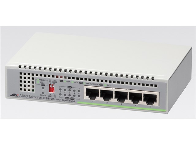 アライドテレシス AT-GS910/5 スイッチングHub スイッチングハブ 5ポート 電源外付け AT-GS910/5E レイヤー2