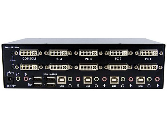 StarTech.com 4ポートDVI/VGAデュアルモニタ対応KVMスイッチ SV431DDVDUA SV431DD2DU3A 4ポート デュアルモニターDVI KVMスイッチ USB 3.0ハブ