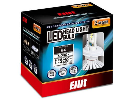 Elut エルト Ledヘッドライトバルブ H4 6000ケルビンag601 Lb10車検対応 冷却ファン搭載で長寿命 低消費電力の通販なら Car電倶楽部 Kaago カーゴ