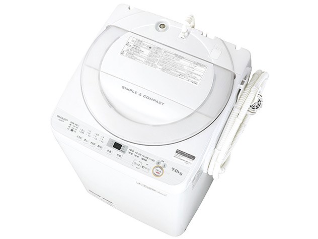 全自動洗濯機 7kg シャープ ESGE7B ES-GE7B-W 抗菌穴なし槽 ホワイト系