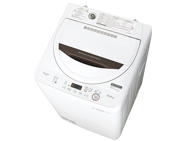 シャープ【SHARP】5.5kg 全自動洗濯機 ES-GE5B-T(ブラウン系 