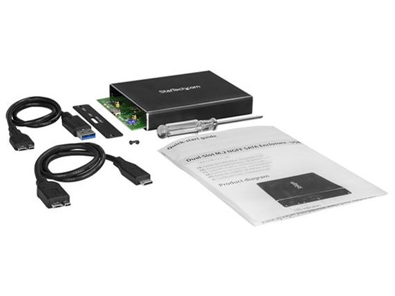 USB接続M.2 SATA SSD対応デュアルスロットアダプタケース USB 3.1 Gen