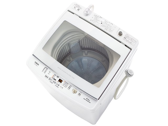アクア 全自動洗濯機 AQW-GV80H -W ホワイト 洗濯・脱水容量8.0Kg 3D ...
