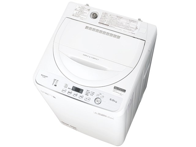 シャープ【SHARP】5.5kg 全自動洗濯機 ホワイト系 ES-GE5D-W