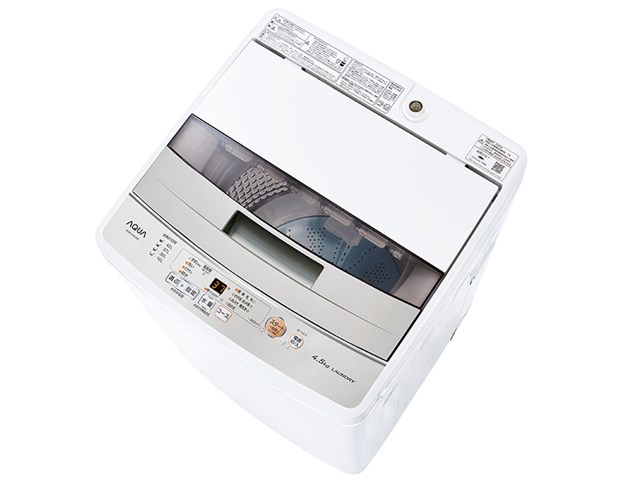 AQUA【アクア】洗濯4.5kg 全自動洗濯機 Sシリーズ ホワイト AQW-S45J-W