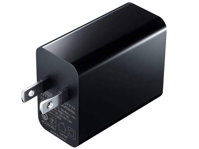 サンワサプライ USB PD対応AC充電器(PD45W・TypeCケーブル付キ) ACA-PD80BKの通販なら: リコメン堂 [Kaago(カーゴ)]