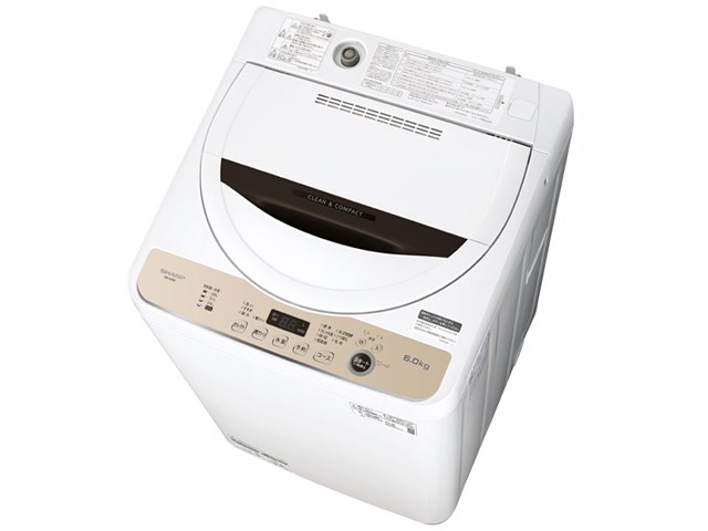 シャープ【SHARP】6kg全自動洗濯機 ブラウン系 ES-GE6F-T☆【ESGE6FT