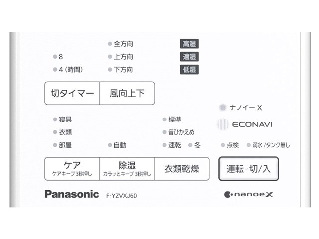 Panasonic パナソニック F-YZVXJ60-W 衣類乾燥除湿機 デシカント方式