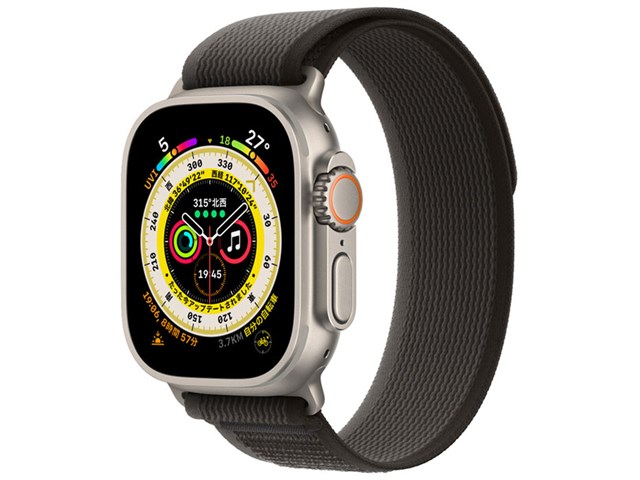 Apple Watch Ultra ブラック/グレイ トレイルループ M/L - 腕時計 