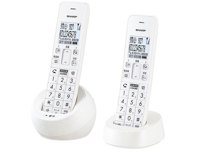 シャープ コードレス電話機 JD-SF2CL-W ホワイト 1.8型ホワイト液晶オフィス用品