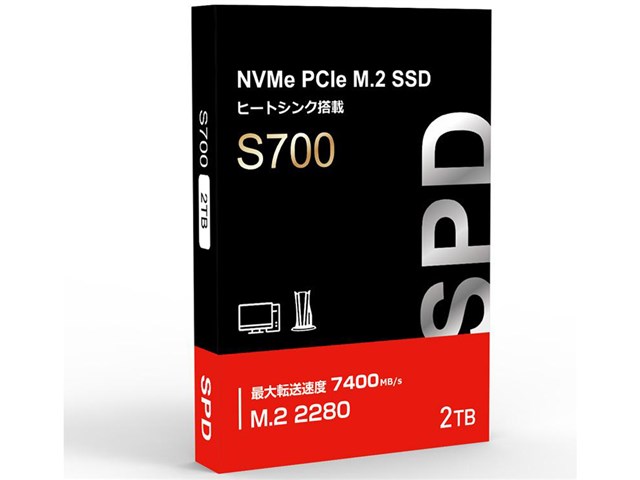 SPD製SSD 2TB PS5動作確認済み M.2 2280 PCIe Gen4x4 NVMe DRAM