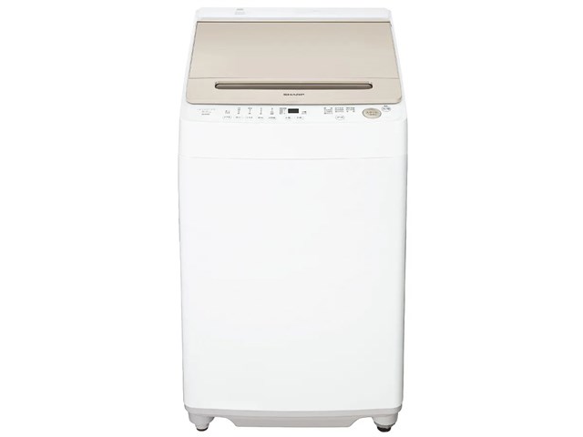 シャープ【SHARP】洗濯8kg 全自動洗濯機 ゴールド系 ES-GV8H-N【穴なし