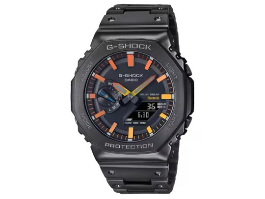 カシオ【国内正規品】CASIO G-SHOCK ソーラー アナログデジタル腕時計 FULL METAL フルメタルシリーズ  GM-B2100BPC-1AJF【ブラック×オレンジイエロー】の通販なら: 家電のSAKURAchacha [Kaago(カーゴ)]