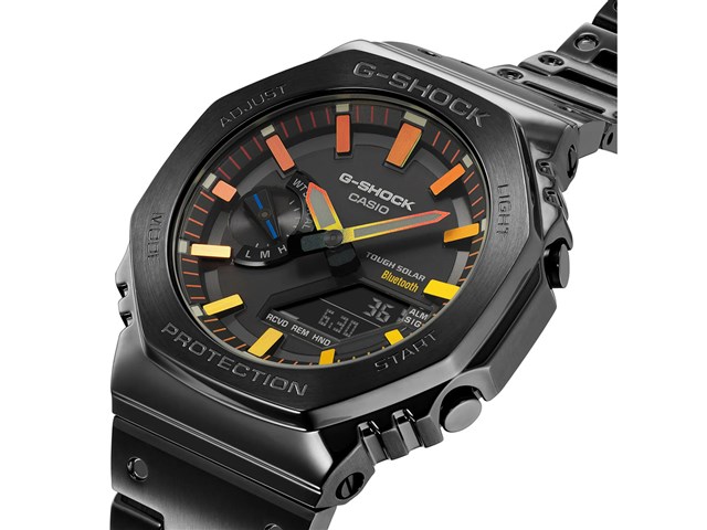 G-SHOCK アナログ・デジタル腕時計 オレンジ/ブラック CASIO - 美品 カシオ G−ショック 電波ソーラー ファイアー