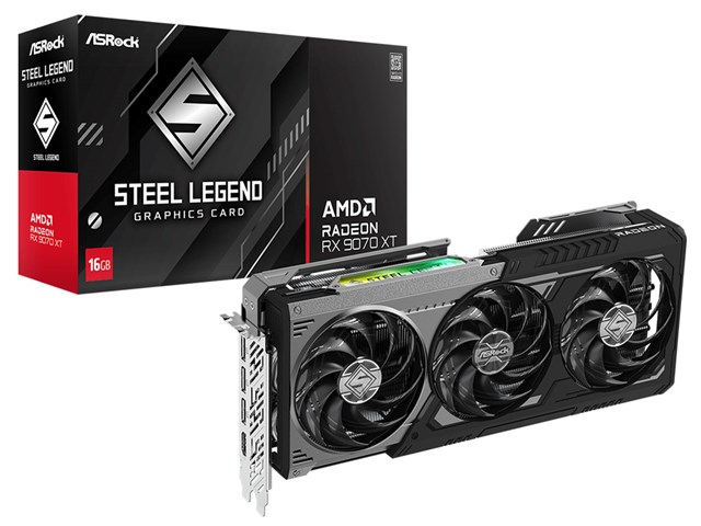 新品】ASRock アスロック グラフィックボード Radeon RX 9070 XT Steel